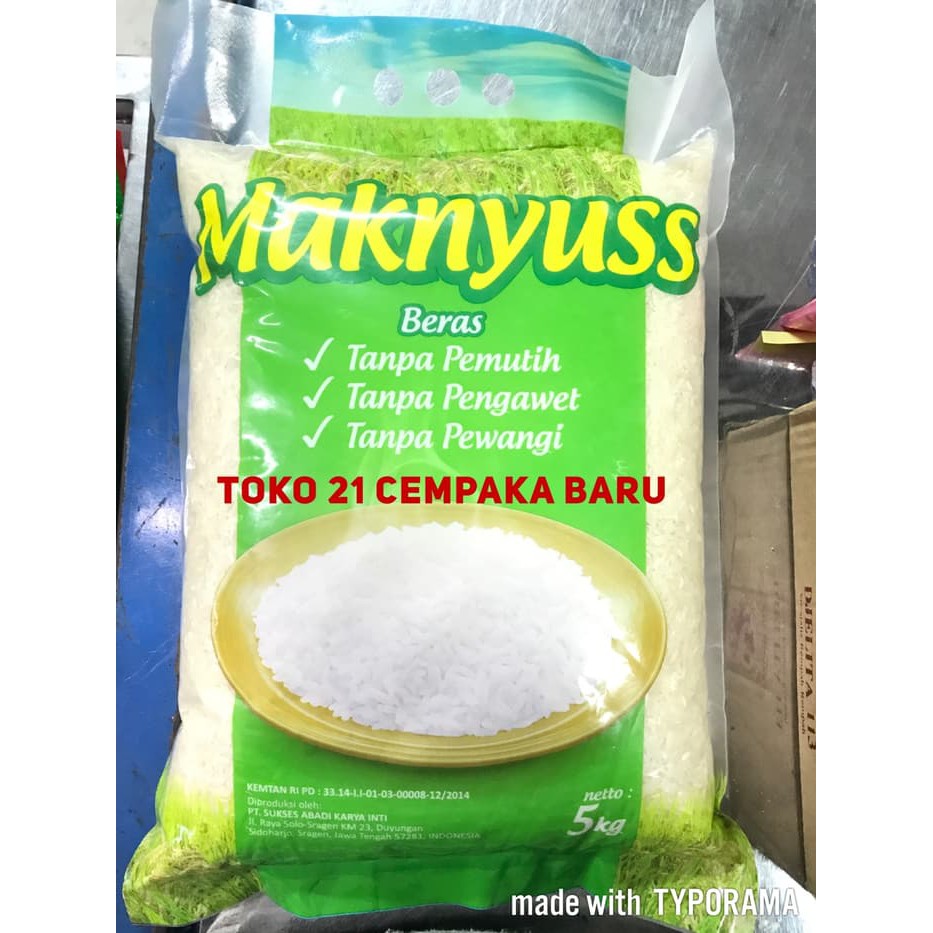 

Beras Maknyuss 5KG FULL Asli Maknyus Putih Slyp Wangi 5 KG Murah Promo