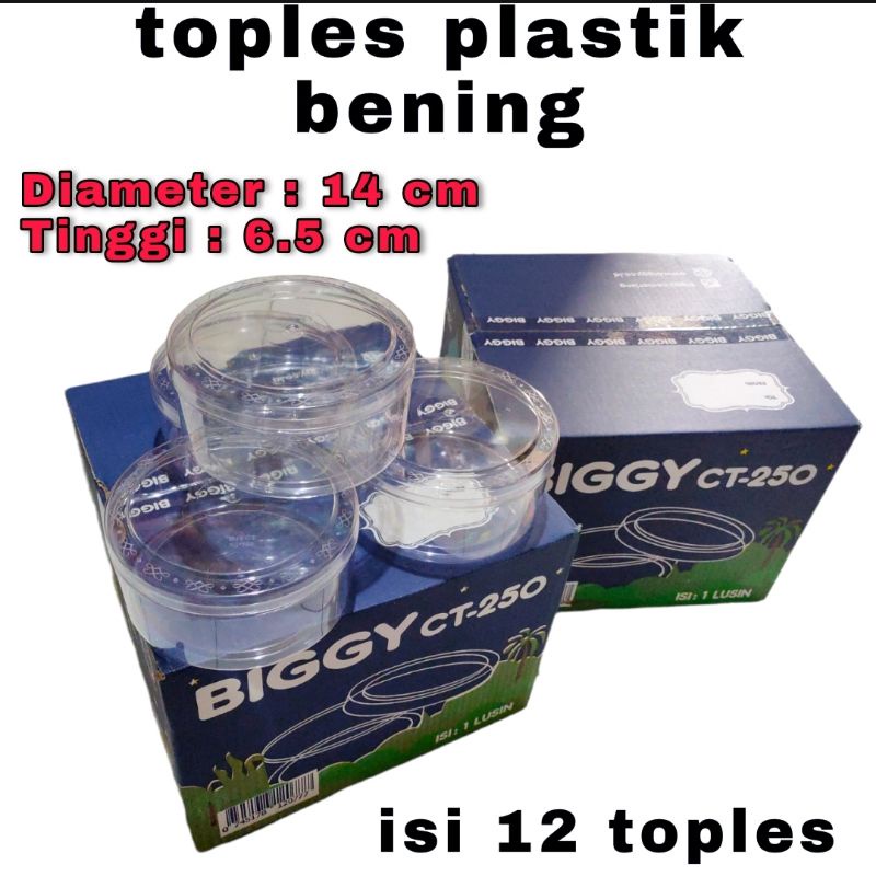 toples kue kering 500gr isi 12 pcs √ toples plastik bening