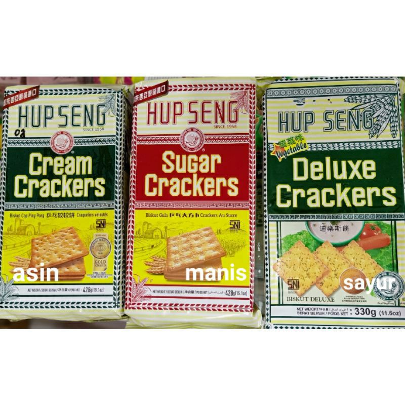 Biskuit Hup Seng 428g/ Cream Crackers/ Sugar Crackers/ Biscuit Hup Seng Malaysia