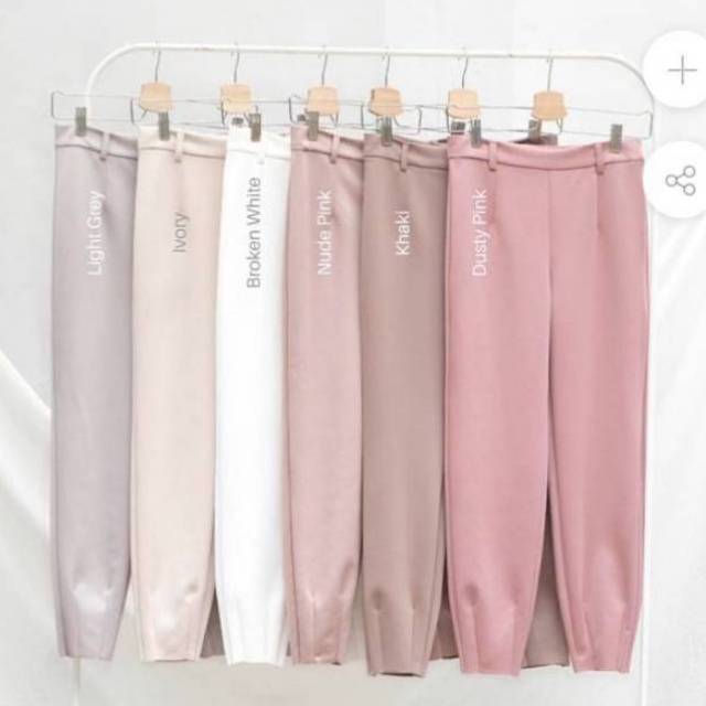 JANE COLLECTION || Celana Panjang High Waist Celana Kerja Wanita Kulot Korea Casual Hangout Polos Coklat Jade Pants