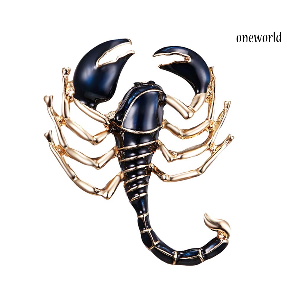 OW@ Fashion Jewelry Clothes Scarf Dress Badge Decoration Scorpion Enamel Brooch Pin