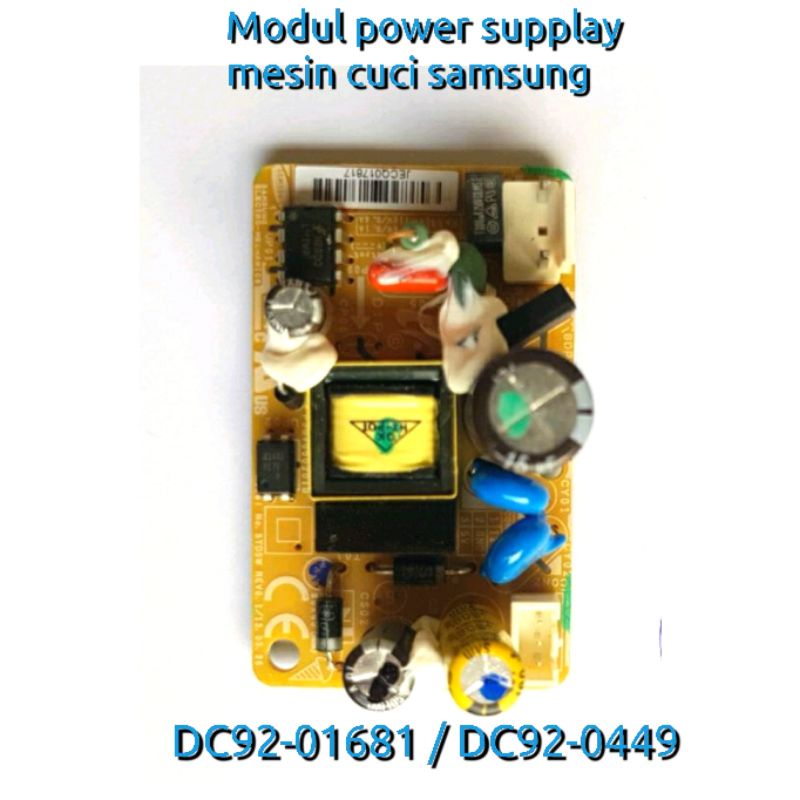 Modul power supplay mesin cuci samsung wa70H4000 wa80H4000 13tombol diamond drum