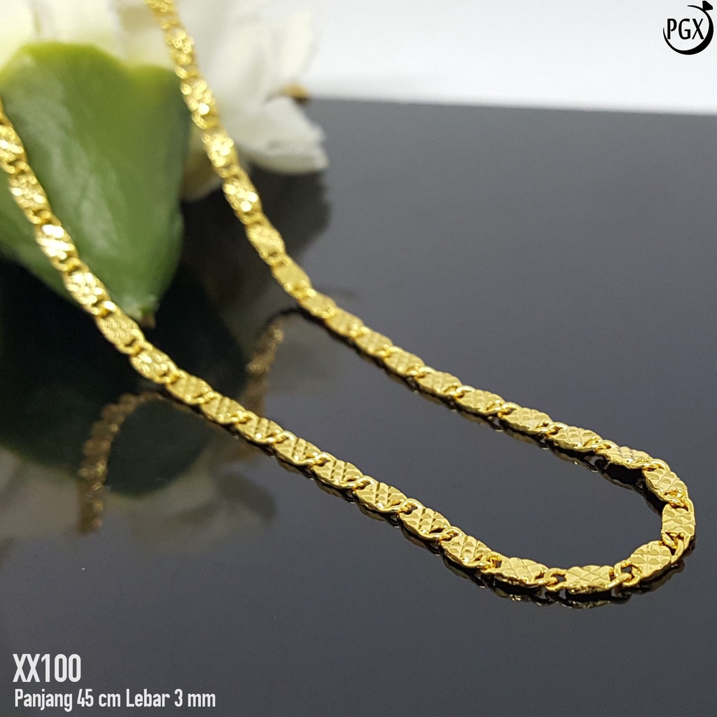 PGX Kalung Pria Wanita Xuping Perhiasan Lapis Emas Aksesoris Fashion Premium - XX100