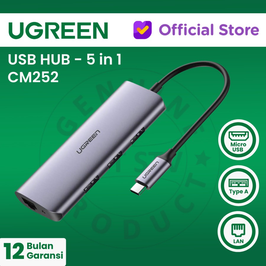 UGREEN 5in1 USB HUB 3.0 Multi Port USB-C