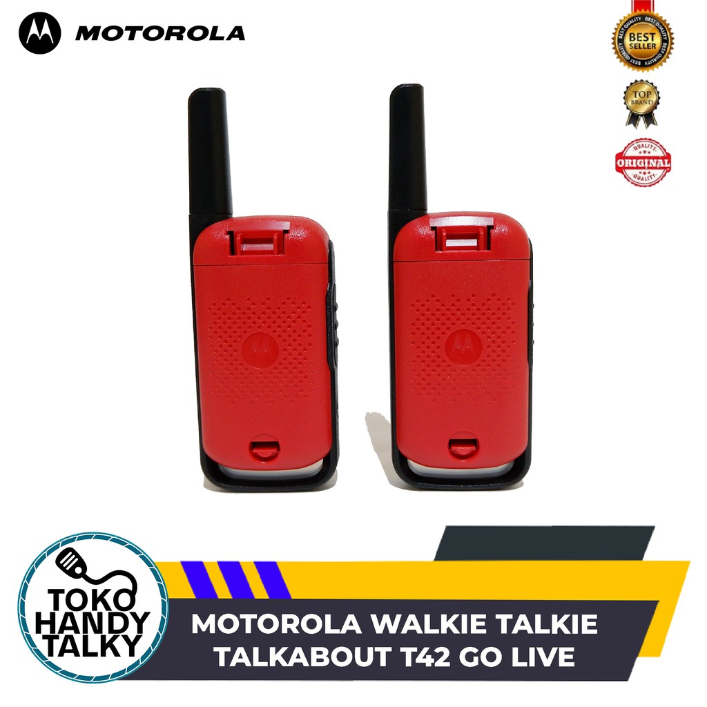 MOTOROLA WALKIE TALKIE TALKABOUT T42 GO LIVE NEW ORIGINAL GARANSI RESMI POSTEL