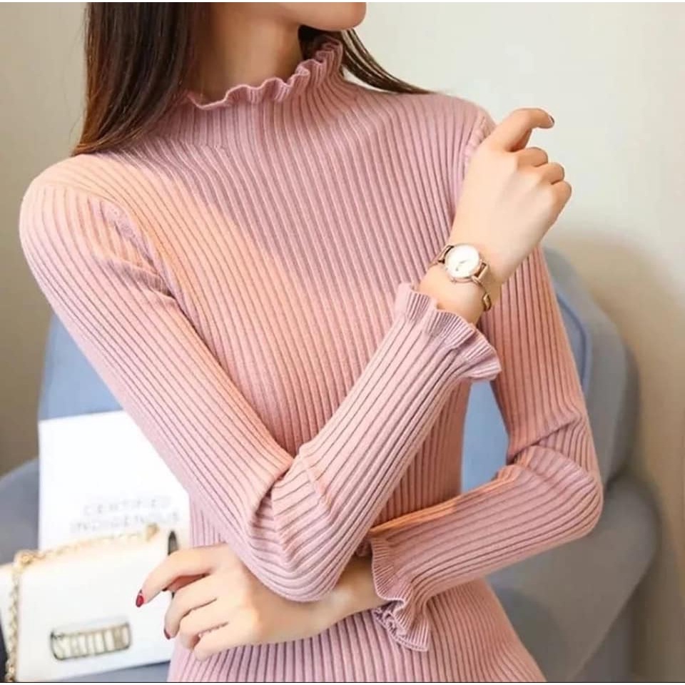 DAISY CURLY SWEATER RAJUT  TURTLENECK KRIWIL KNIT/INNER RAJUT/SWEATER RAJUT TURTELNECK SALUR KRIWIL