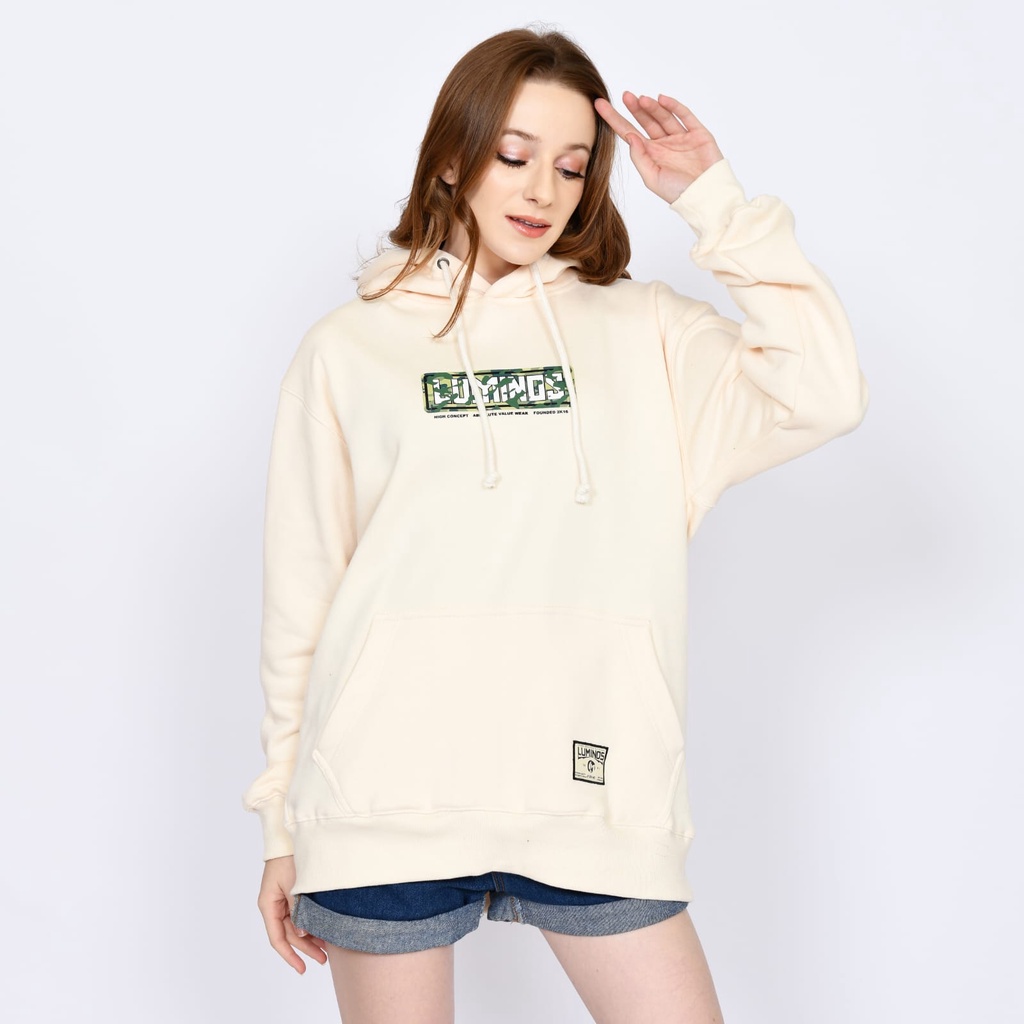 Luminos Sweater Hoodie Pria Wanita Cream