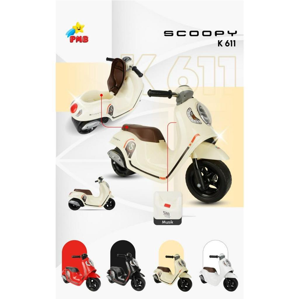 MAINAN ANAK MOTOR FOOT TO FLOOR K611 HONDA SCOOPY BY PMB TOYS - GOWES LAJU