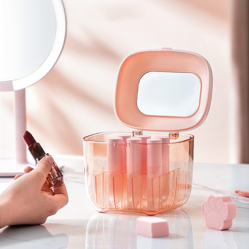 Stand Holder Display Lipstik Dengan Cermin Untuk Kamar Mandi