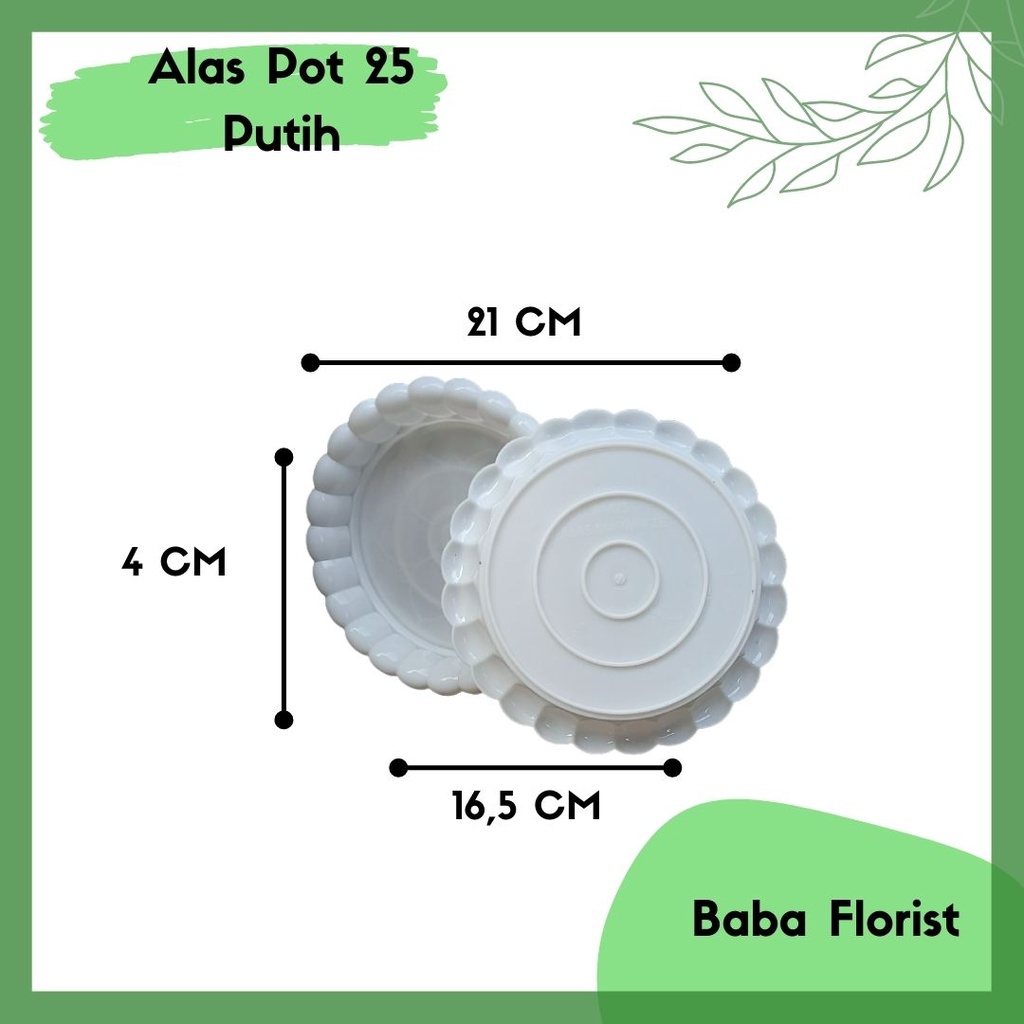 TATAKAN POT 25 - ALAS POT 25 CM - TATAKAN POT - TATAKAN PUTIH - TATAKAN POT BUNGA - PIRINGAN POT TAT