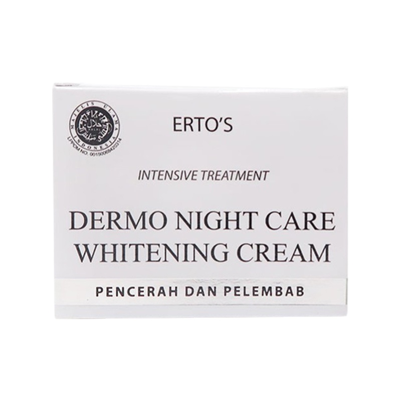 Ertos Night Cream Whitening Original Cream Malam Pemutih Wajah Muka Glowing 100% Original BPOM