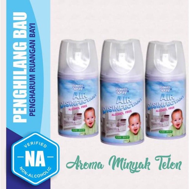 POWER SPRAY AIR DISINFECTANT TELON AMAN UNTUK BAYI TANPA ALKOHOL