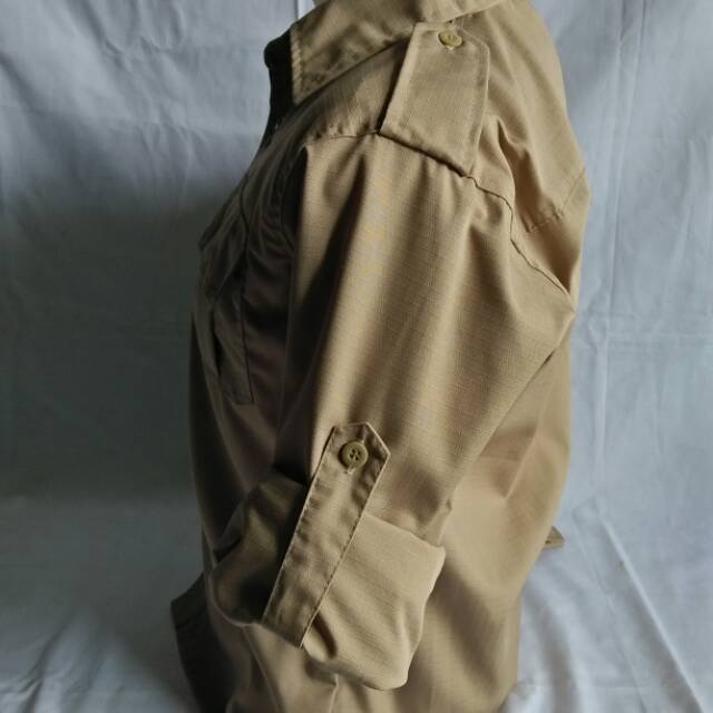 Kemeja pdl/outdoor lapangan lengan panjang/long sleeve ripstop cotton hitam,tan,ijo ode