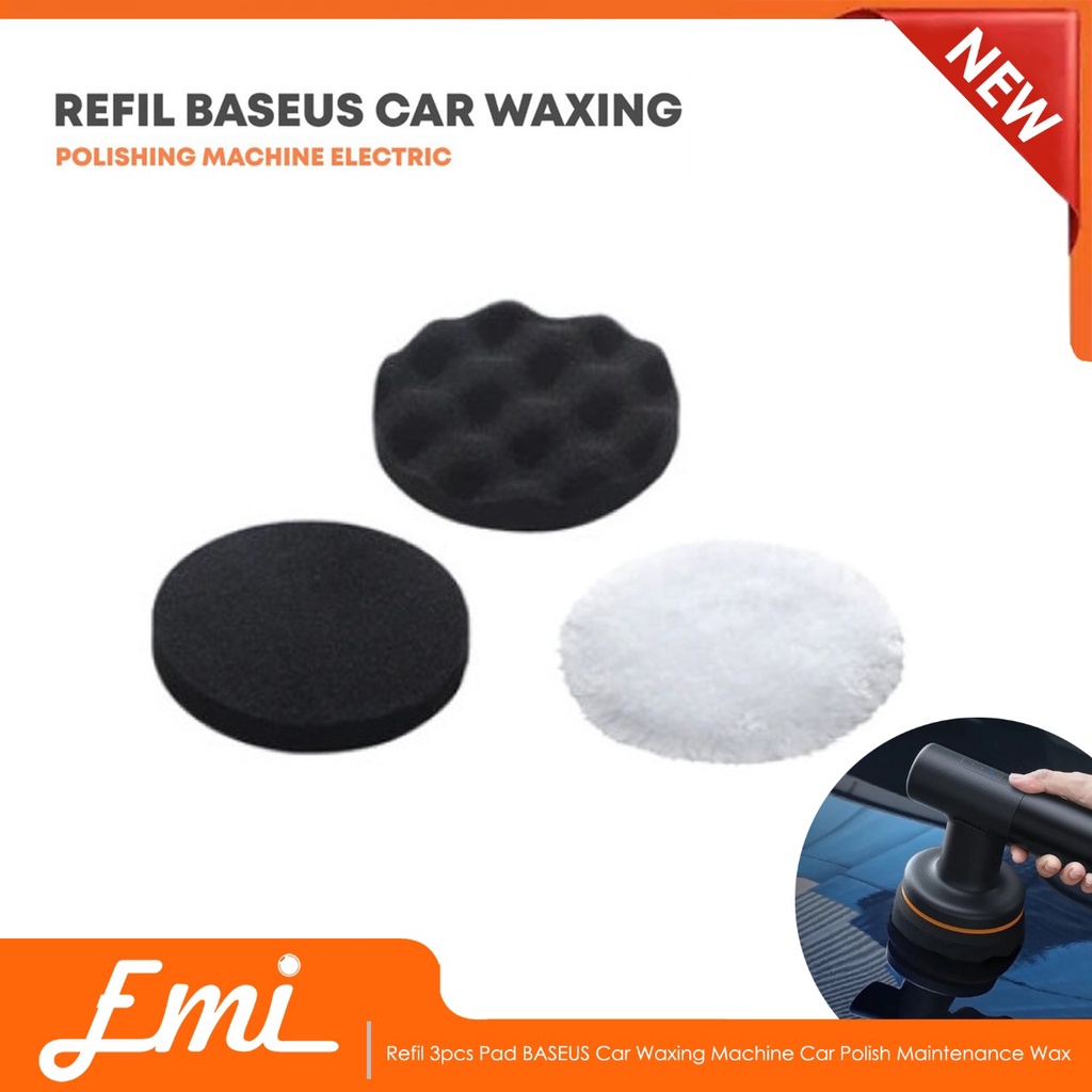 Refill 3pcs Pad Baseus Car Waxing Machine Car Polish Maintenance Wax