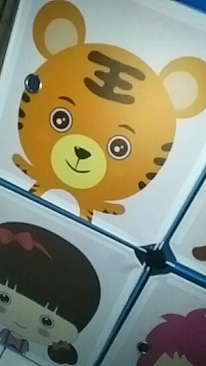 Lemari Portable Pakaian Anak Rak Serbaguna Plastik Lemari Baju Rak Buku 2 Kotak Pintu Kartun