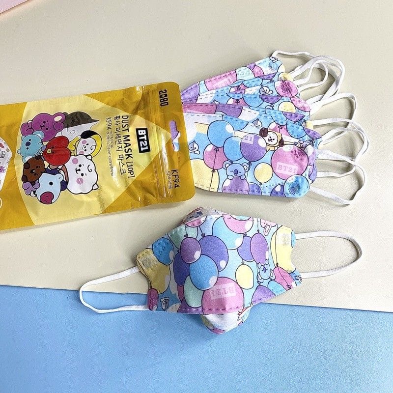 Masker ANAK KF94 BT21 isi 10pcs