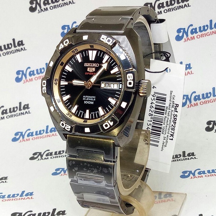 Seiko 5 Sports Mens SRP287K1 Automatic Black | Jam Pria SRP287