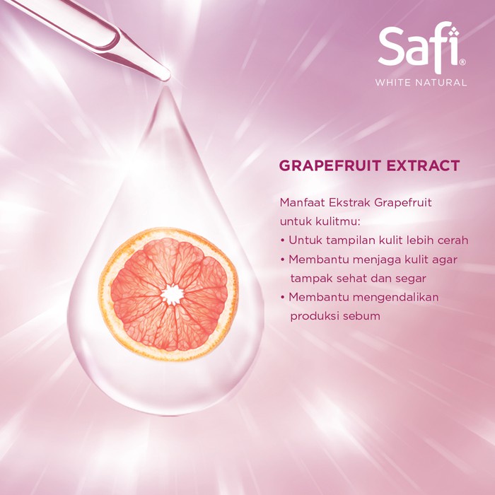 SAFI WHITE NATURAL BRIGHTENING CLEANSER GRAPEFRUIT EXTRACT SABUN CUCI MUKA 100GR