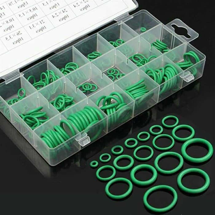 Set 270 Pcs Karet Green Seal O Ring HNBR Universal Gasket Mesin