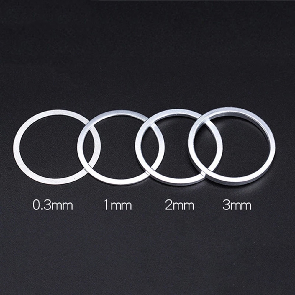 Evees 6pcs Ring Spacer Headset Fork Depan Sepeda Bahan Aluminum Alloy 0.3 / 1 / 2 / 3mm
