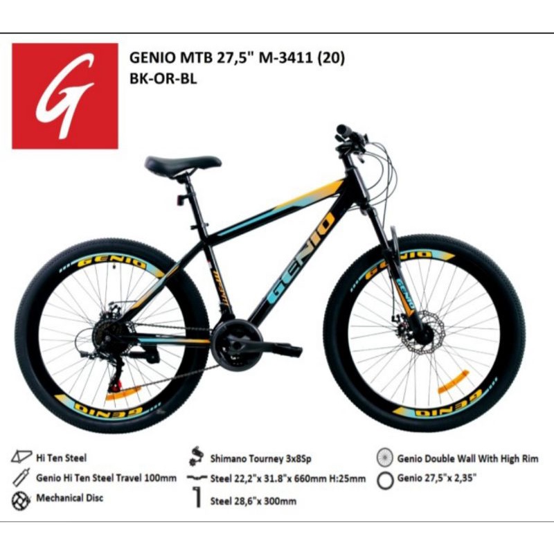 Sepeda Gunung MTB 27,5 GENIO M 3411