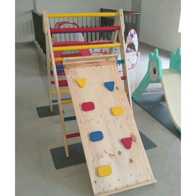 Pikler Triangle/Pickler Triangle/Triangle Pickler 125Cm + slide-climb / alat/mainan terapi sensori