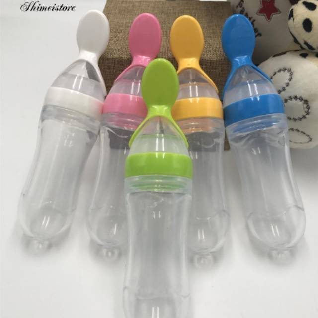 Botol sendok makan bayi baby bottle soft squeeze feeder