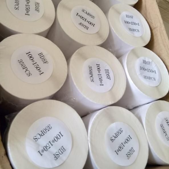 

♥ KERTAS STICKER LABEL PRINTER BARE 100 X 150 MM - THERMAL 350 Pcs ♪