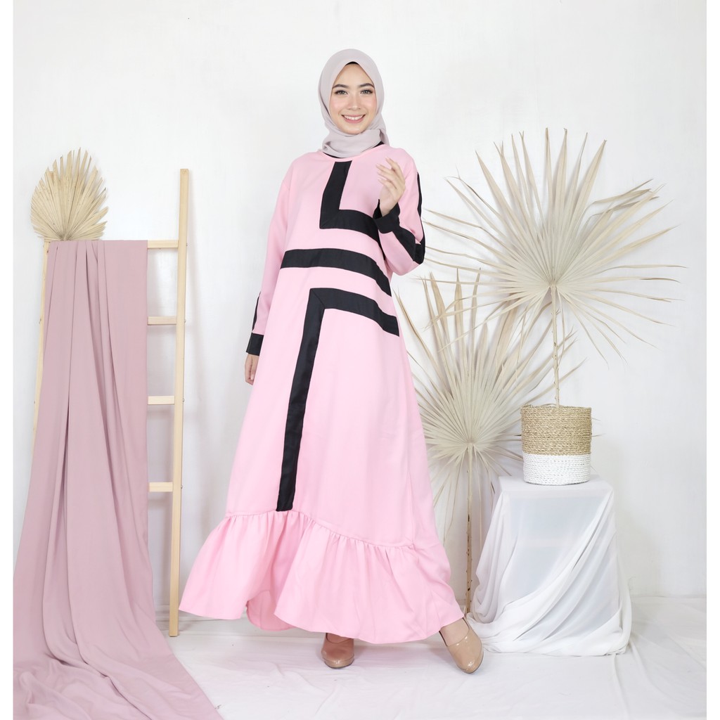 Baju Gamis Amuzen moscrepe rempel bawah