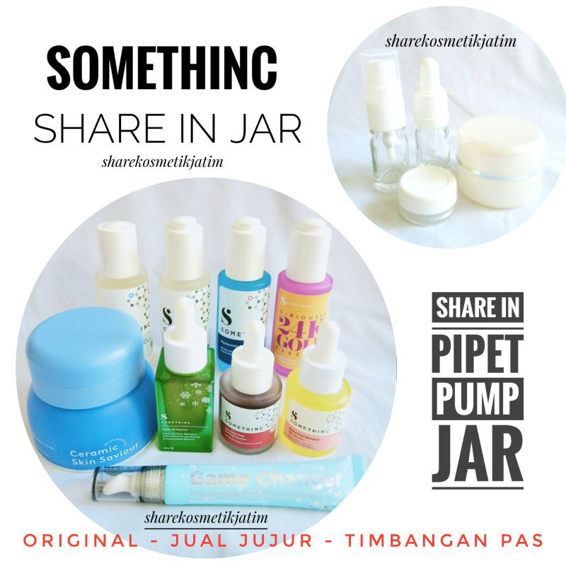 Share in Jar Somethinc Niacinamide 5% 10% Sabi Gold Aha Retinol Bakuchiol Hyaluronic Ceramic Salmon