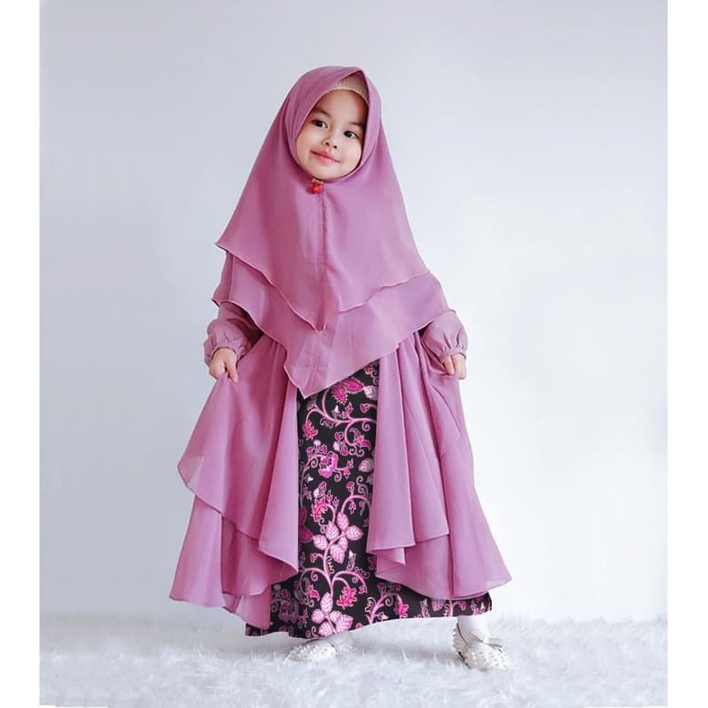 Adonia batik kid dusty [Baju Muslim Anak 0130] SDV Baju Gamis Anak