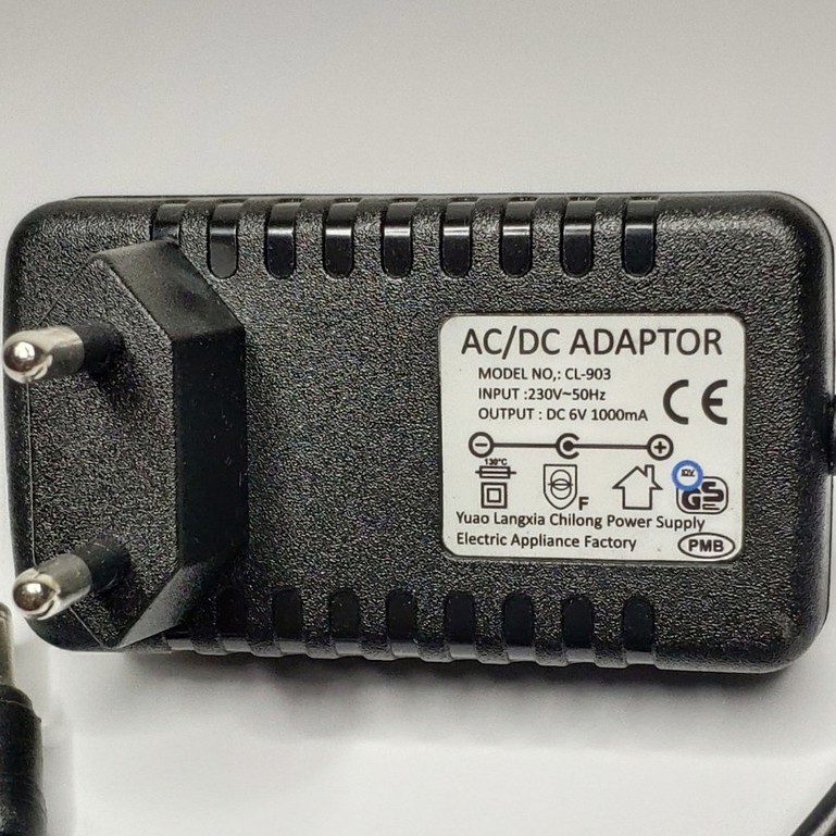 CHARGER NO CL 903 ADAPTOR AC/DC 6V 800A 1000mA 1 Amper MOBILAN AKI ANAK PLIKO PMB RASTAR MOBIL RC 6V