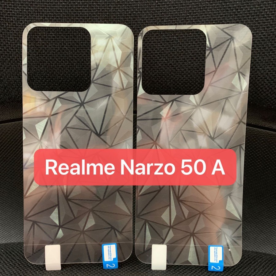 REALME NARZO 50 50A 50A PRIME 50i NARZO 30A NARZO 20 NARZO 20 PRO NARZO ANTI GORES BELAKANG SKIN DIAMOND GARSKIN MOTIF 3D SPIRAL BERLIAN ANTI JAMUR PELINDUNG BELAKANG ANTI JAMURAN NARZO 50 A i