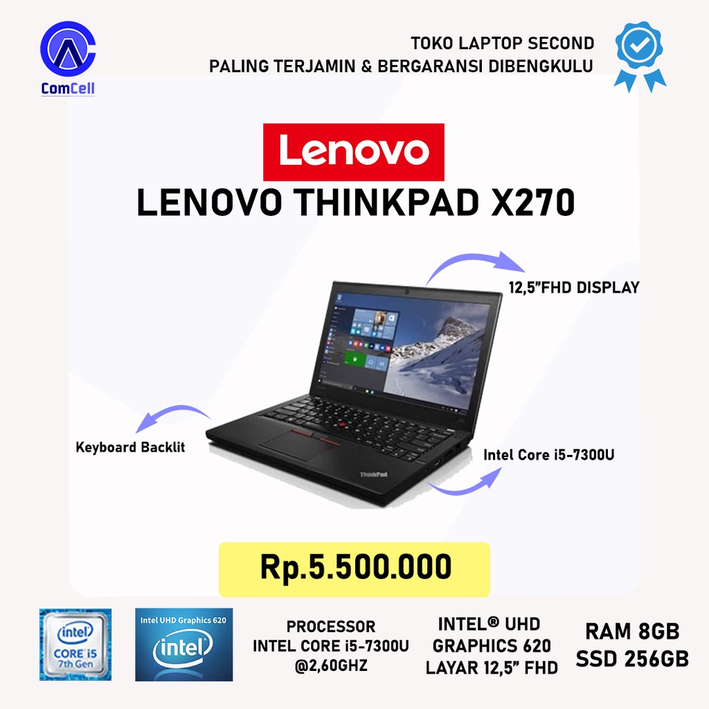 Laptop Lenovo Thinkpad X270 Ram 8gb SSD 256gb
