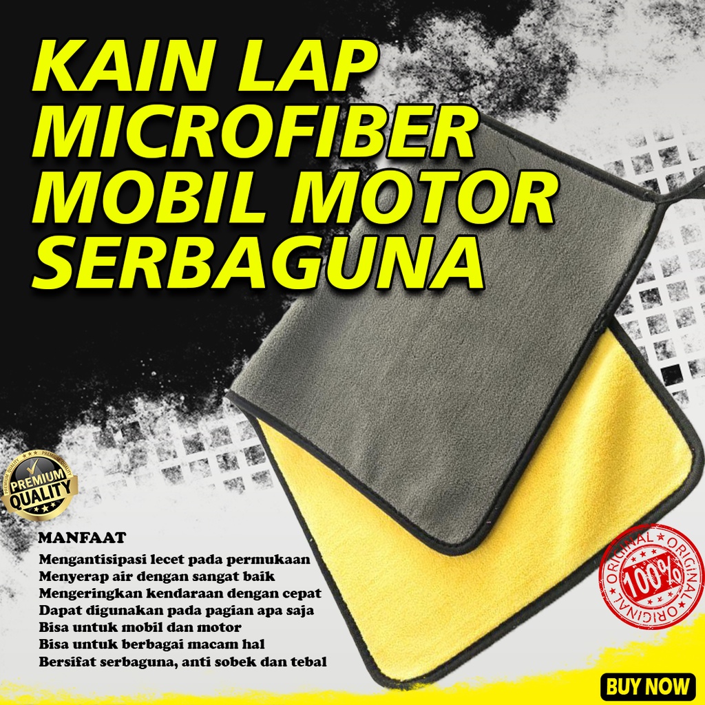 KAIN LAP MICROFIBER MOBIL MOTOR SERBAGUNA Kain Lap Pengering Serbaguna Pembersih Kendaraan Kanebo Tebal Anti Lecet Bahan Microfiber Lembut