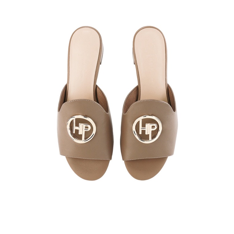 SANDAL HEEL WANITA HUSH PUPPIES ORIGINAL HEELS KULIT ASLI COKLAT HW10