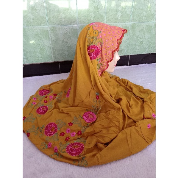 Mukena terusan rayon bordir