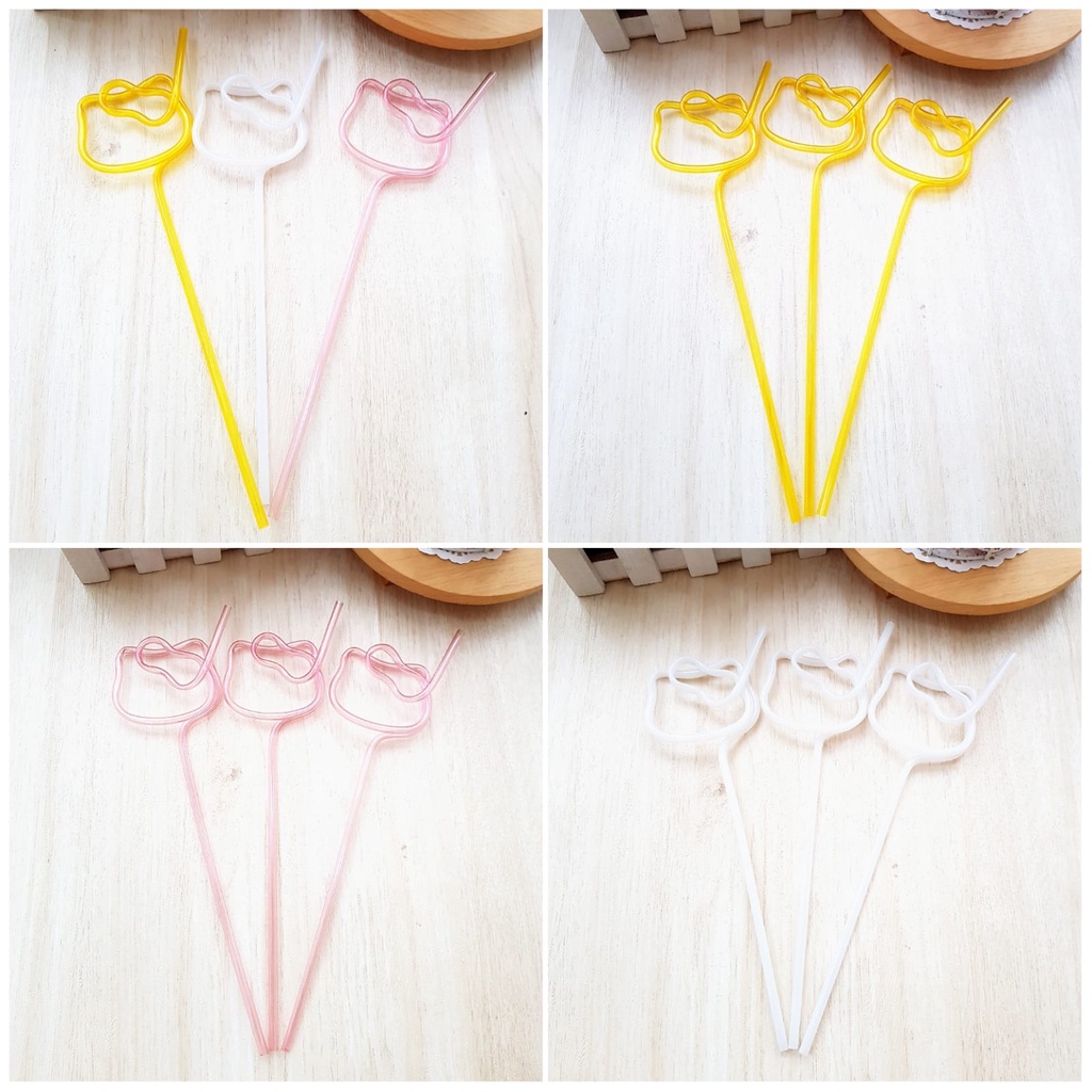 sedotan plastik ulir hk set isi 3