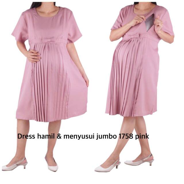 Dress hamil dan menyusui jumbo HMILL 1758 baju hamil bajuhamil