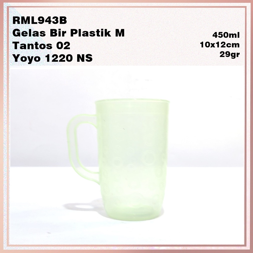 RML943B Gelas Bir Plastik M Tantos 02 Yoyo 1220 NS 450ml