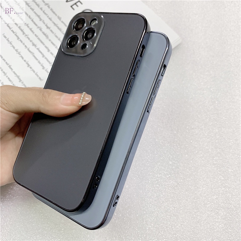 Case Bahan Akrilik Frosted Electroplating Anti Retak / Sidik Jari Untuk Iphone 11 12 13 Pro Max 11pro