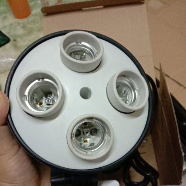 Lamp Holder E 27 Single - Double - 4 Lamp Dengan Dudukan Payung Light Stand Termurah