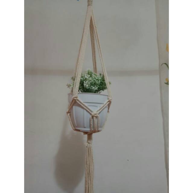 READY STOK) macrame pot gantung / macrame plant hanger (POT 012)