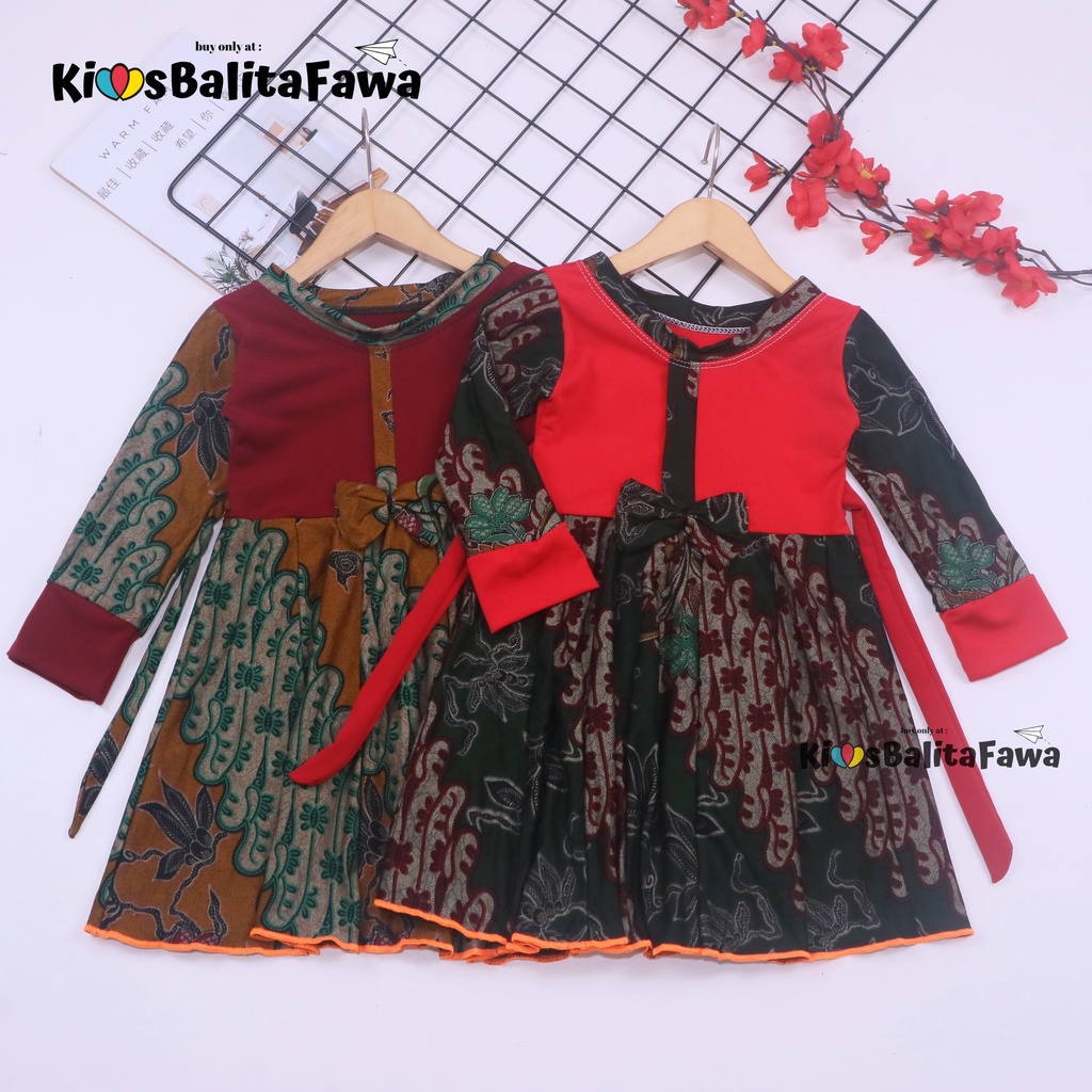 Dress Valencia 1-8 Tahun / Dres Lengan Panjang Anak Perempuan Fashion Kids Pesta Baju Cewek Murah