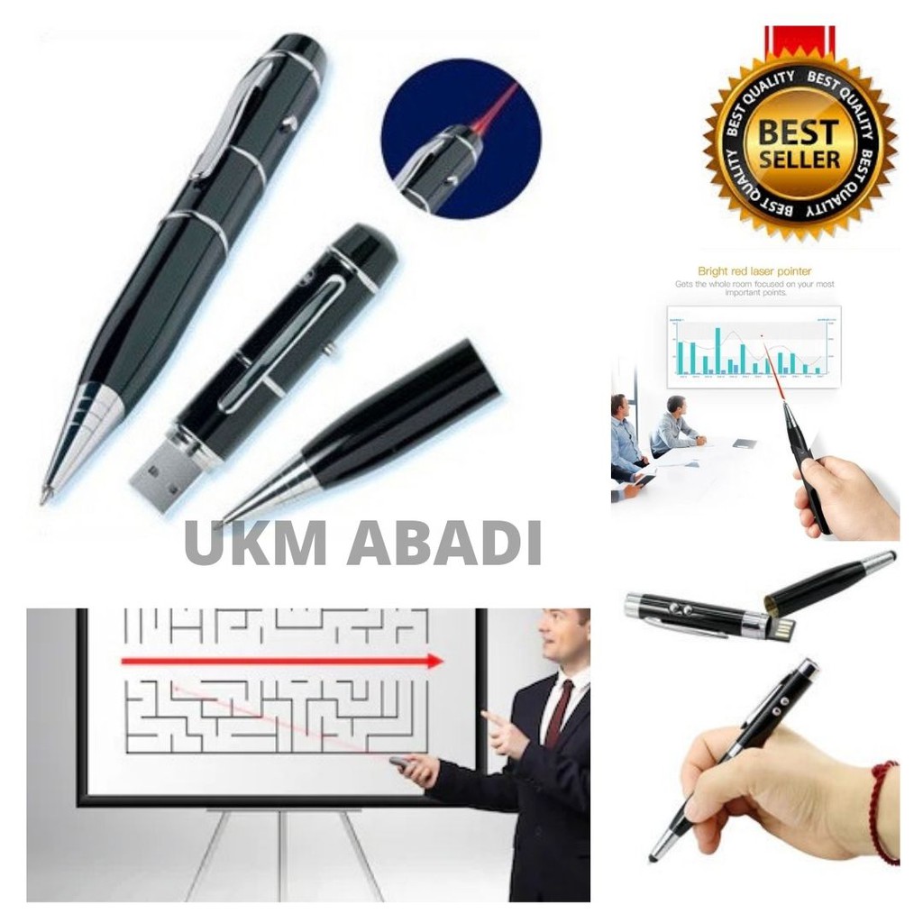 Pulpen Multi Fungsi 3 In 1 Pen Drive Laser Pointer Pulpen dan Flashdisk 16GB 111130