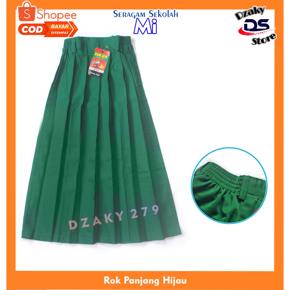 Rok sekolah Seragam Sekolah SD Rok Hijau Panjang