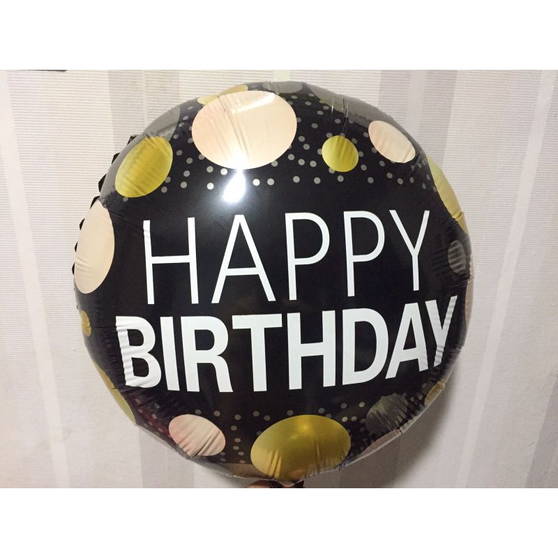 Jual Balon Bulat Motif Happy Birthday Cm Balon Foil Bulat Hbd Shopee Indonesia