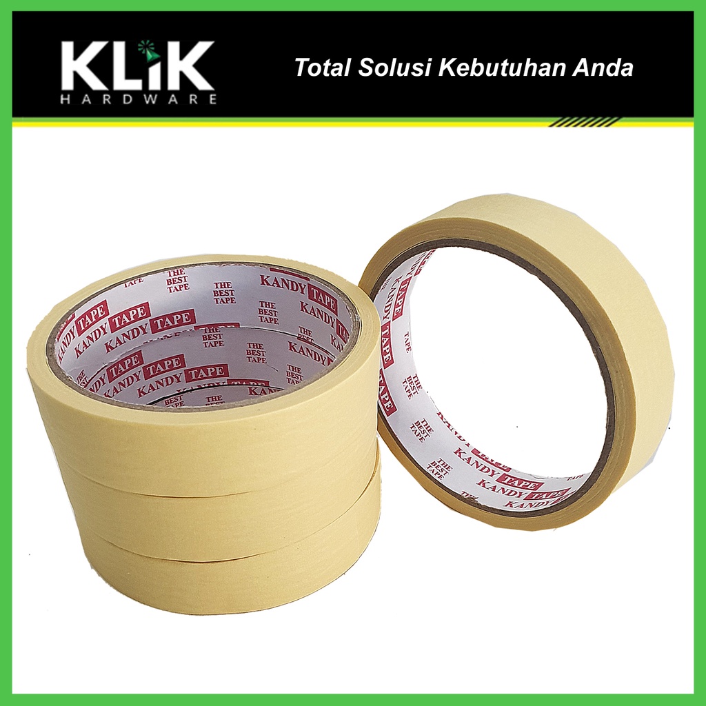 Kandy Isolasi Kertas 1 Inch 24 mm x 15 yard Masking Tape Lakban Kertas