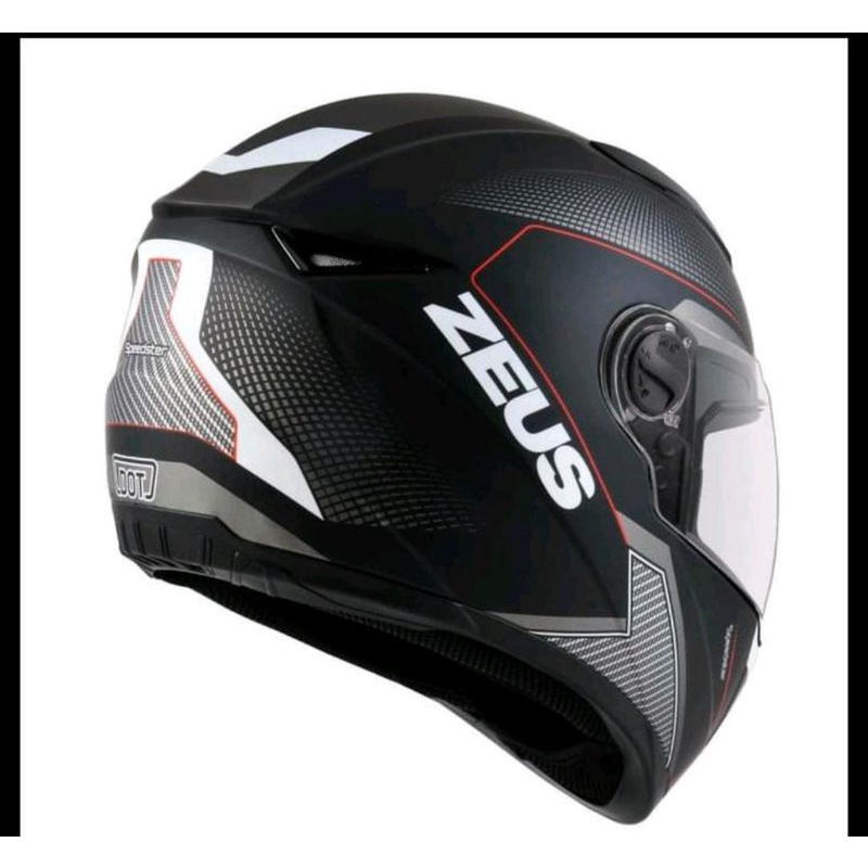 HELM ZEUS 811 AL 6 BLAK DOFF/RED FREE VISOR SMOKE
