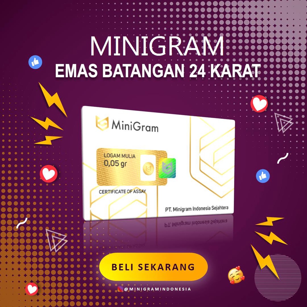 Gelasa Distributor Agen Resmi MINIGRAM Logam Mulia Emas Murni 24k Sertifikat Resmi 0,05 gram